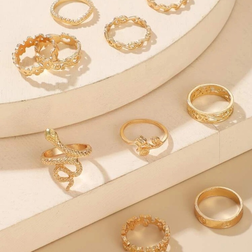 💥Sale 4 for 20 10pc Serpentine & Leaf Rings - Picture 4 of 5